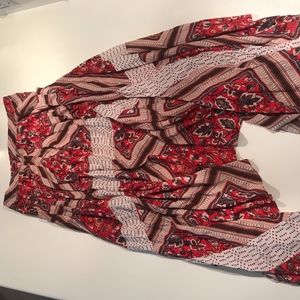 Free People Pink Paisley Midi Skirt Size 4